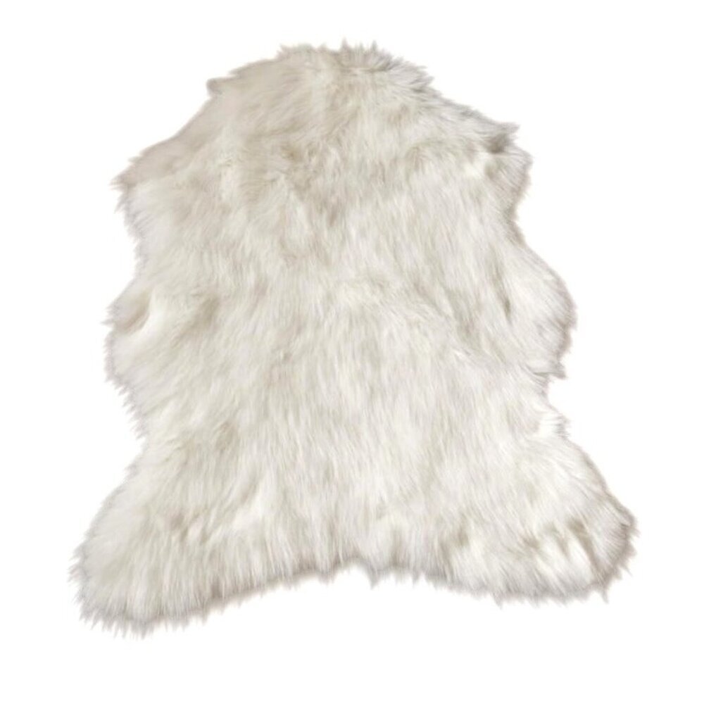 Luxurious White Faux Fur Sheep Throw Rug Chair Cover Home Decor Or Photography P